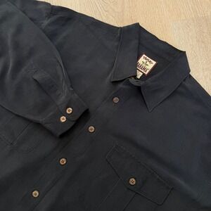 Tommy Bahama 100% Silk Button Up Shirt Mens XL Black Long Sleeve Hawaiian